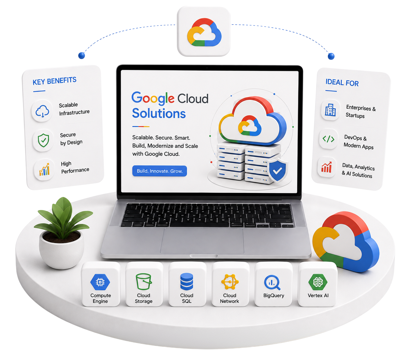 Google Cloud solutions illustration